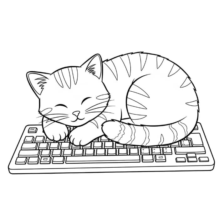 Cat Napping on a Keyboard