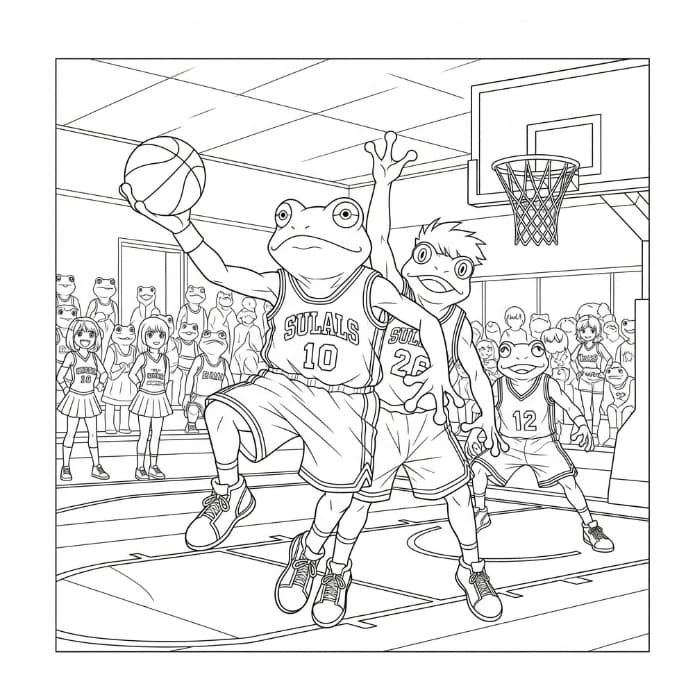 Frog Basketball Anime Style