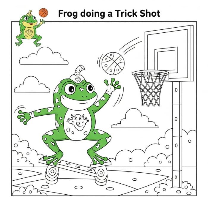 Frog Doing a Trick Shot