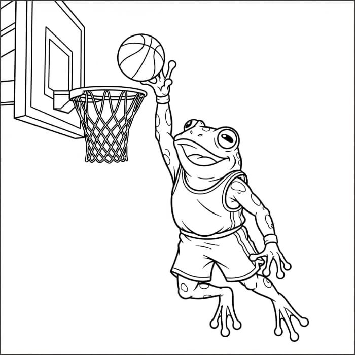 Frog Dunking the Ball
