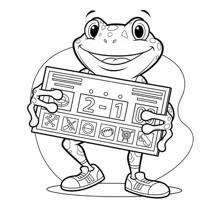 Frog Holding a Scoreboard