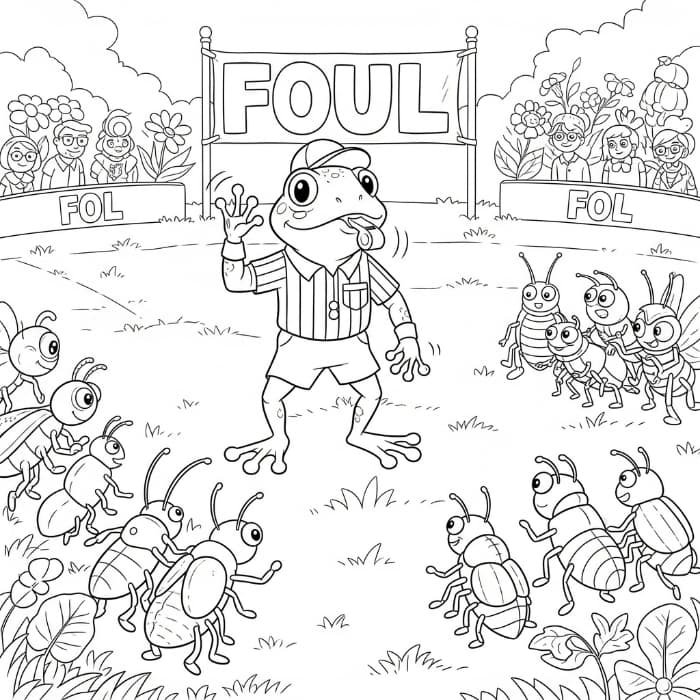 Frog Referee Calling a Foul