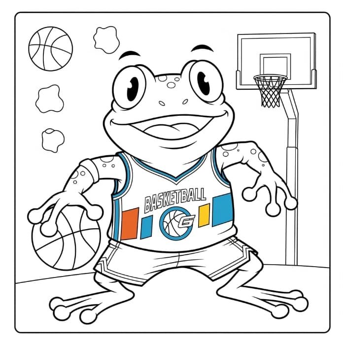 Frog in a Basketball Jersey