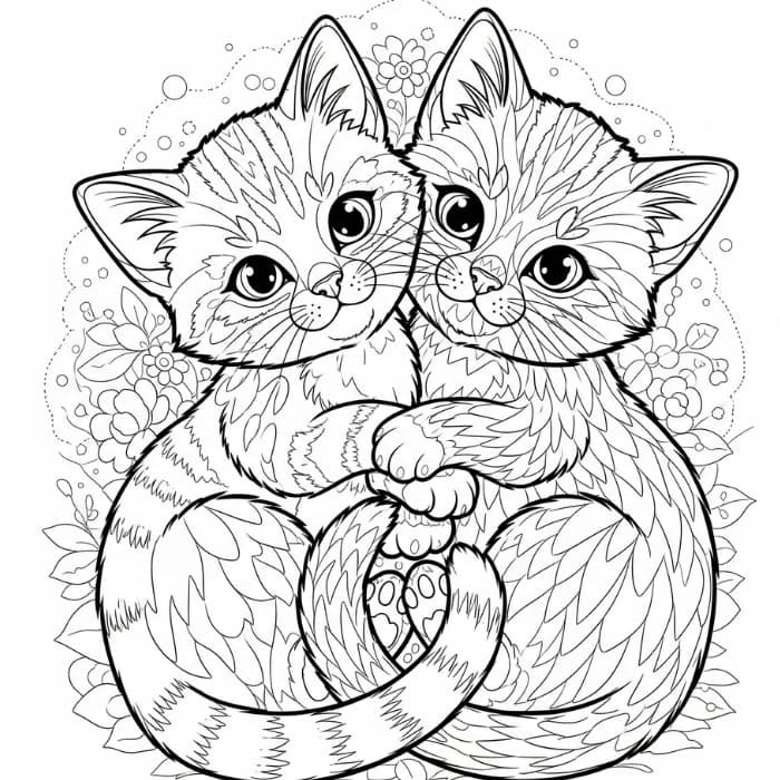 Two Kittens Cuddled Together