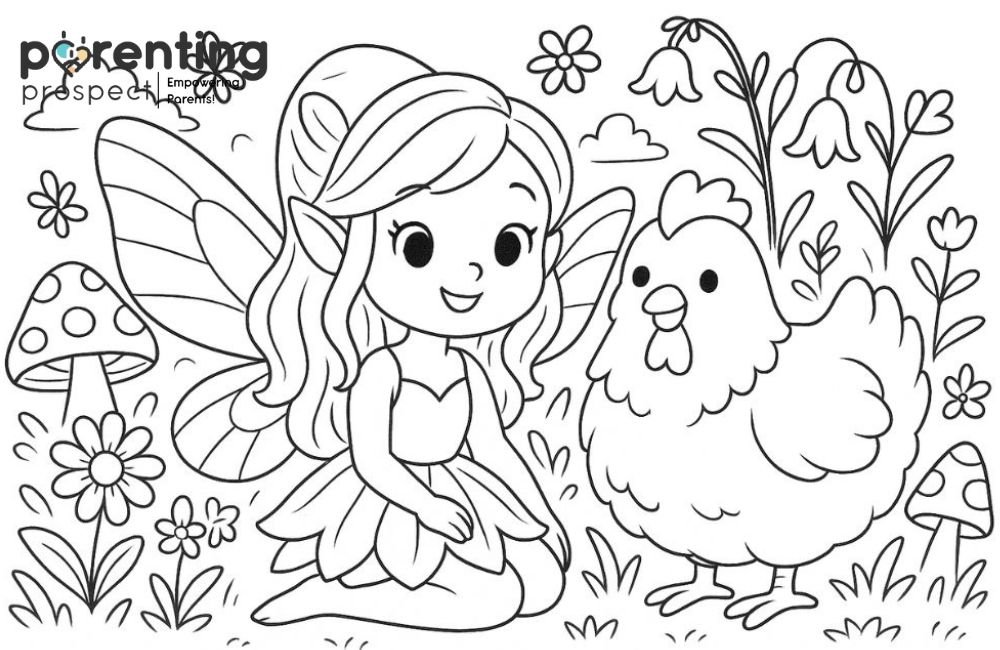 A fairy With a Chicken